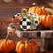 Black and White Checkered Pumpkin for Decorating, 8 in Resin Fall
